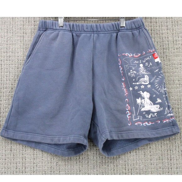 JUNGLES JUNGLES Shorts Mens Medium M Blue Sweat Drawstring Retro Street Wear - Picture 1 of 7